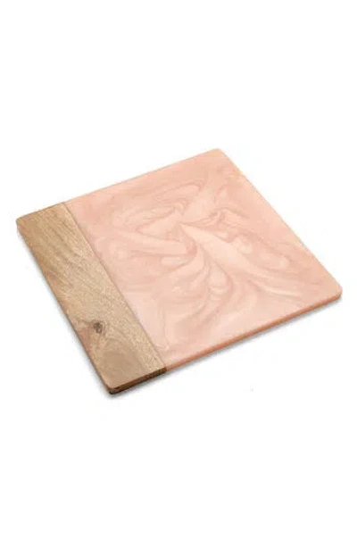 Tiramisu Resin & Wood Cheese Board In Pink