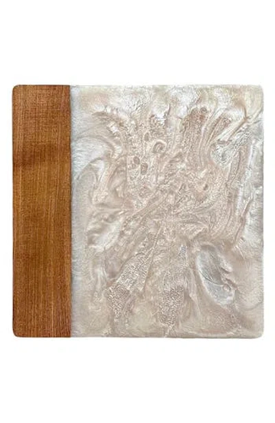 Tiramisu Resin & Wood Cheese Board In White