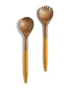 Tiramisu Resin & Wood Salad Set In Orange