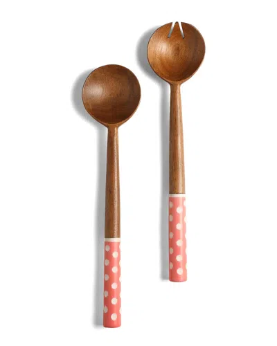 Tiramisu Resin & Wood Salad Set In Pink