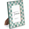 Tiramisu Resin Checkered Picture Frame In Teal Blue