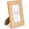 Tiramisu Resin Checkered Picture Frame In Orange