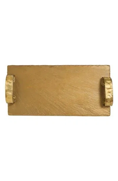 Tiramisu Resin Slate Cheese Platter In Gold