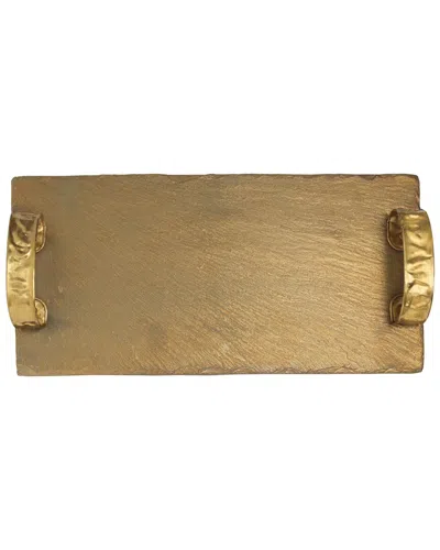 Tiramisu Resin Slate Cheese Platter With Handles In Green