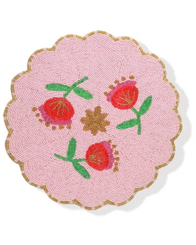 Tiramisu Rosalie Beaded Placemat In Pink
