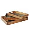 Tiramisu Safari Lion Resin And Wood Decorative Trays In Brown