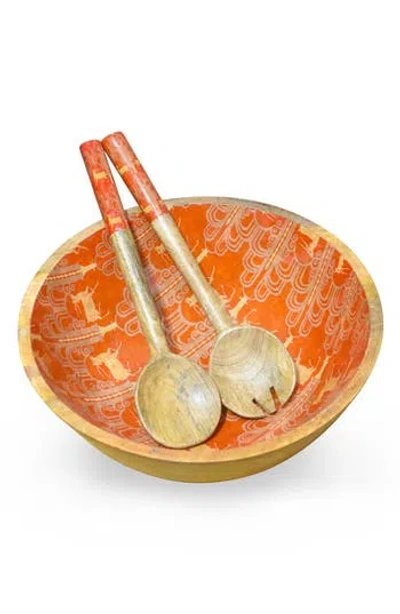 Tiramisu Salad Bowl Set In Orange