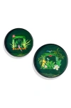 Tiramisu Set Of 2 Marigold Haven Metal Trays In Green