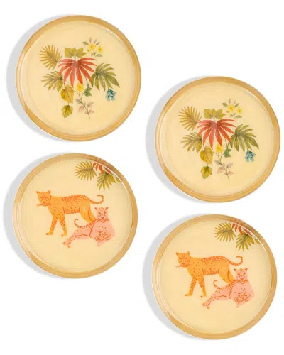 Tiramisu Savannah Botanica Metal Coaster Set In Multi