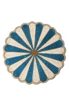 Tiramisu Scalloped Beaded Placemat In Blue