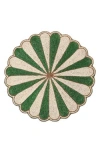 Tiramisu Scalloped Beaded Placemat In Green