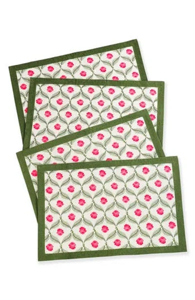 Tiramisu Scarlet Set Of 4 Placemats In Multi