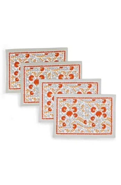 Tiramisu Scarlet Set Of 4 Placemats In Red