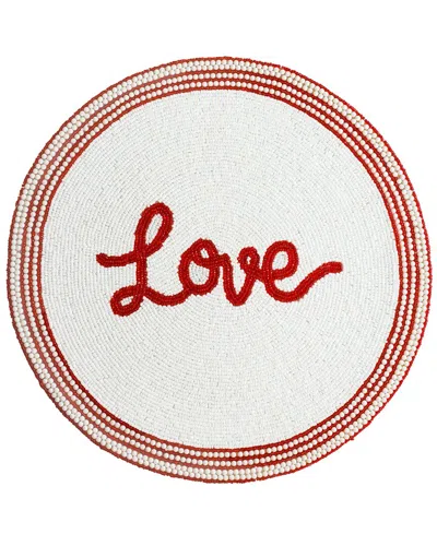 Tiramisu Scripted Love Beaded Placemat In Red