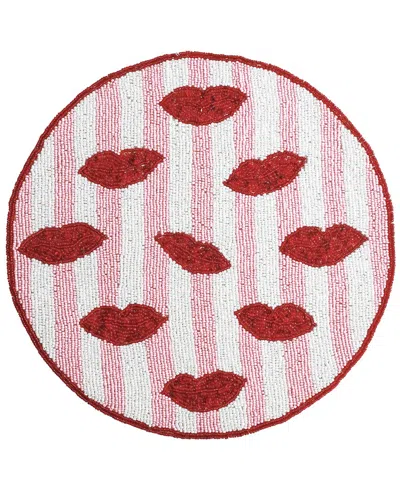 Tiramisu Sealed With A Kiss Beaded Placemat In Red