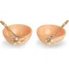 Tiramisu Set Of 2 Blush Blossom Snack Bowls In Gold
