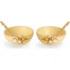 Tiramisu Set Of 2 Blush Blossom Snack Bowls In Gold