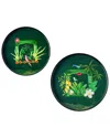 Tiramisu Set Of 2 Marigold Haven Metal Trays In Green