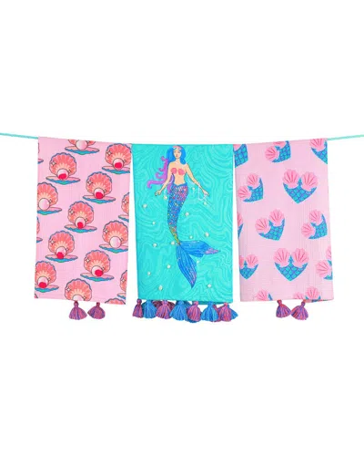 TIRAMISU TIRAMISU SET OF 3 THE MERMAID COVE ARTISAN KITCHEN TEA TOWEL SET