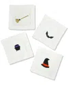 Tiramisu Set Of 4 Arcane Allure Cocktail Napkins In Black