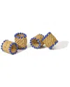 Tiramisu Set Of 4 Azure Rattan Napkin Rings