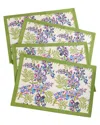 TIRAMISU TIRAMISU SET OF 4 BLUEBELL SYMPHONY BLOCK PRINT PLACEMATS