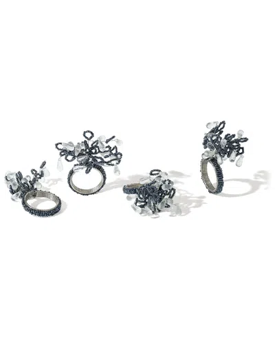 TIRAMISU TIRAMISU SET OF 4 CELESTIAL FROST NAPKIN RINGS