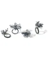 Tiramisu Set Of 4 Celestial Frost Napkin Rings In Multi