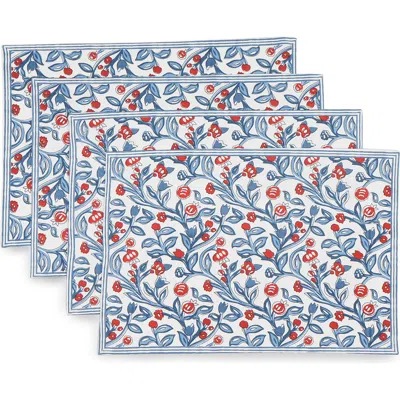 Tiramisu Set Of 4 Cotton Placemats In Blue