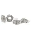 Tiramisu Set Of 4 Eclipse Loop Napkin Rings In Gray