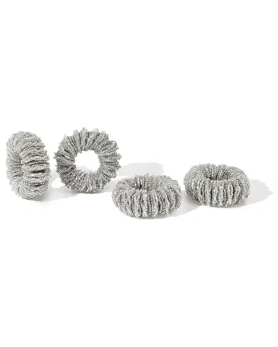 Tiramisu Set Of 4 Eclipse Loop Napkin Rings In Gray