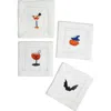 Tiramisu Set Of 4 Embroidered Coasters