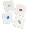 Tiramisu Set Of 4 Harvest Foliage Cocktail Napkins In White