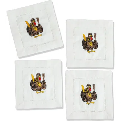 TIRAMISU TIRAMISU SET OF 4 EMBROIDERED COASTERS