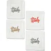Tiramisu Set Of 4 Embroidered Coasters In Multi