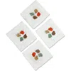 Tiramisu Set Of 4 Embroidered Coasters In Multi