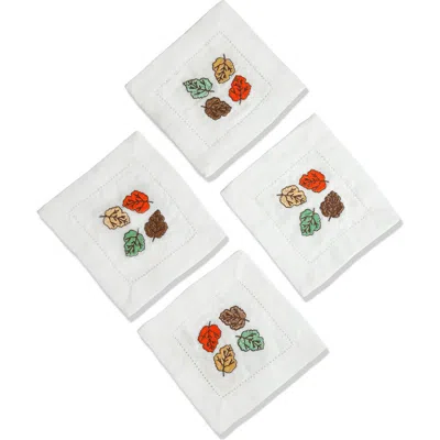 Tiramisu Set Of 4 Embroidered Coasters In Multi