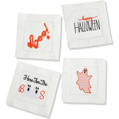 Tiramisu Set Of 4 Embroidered Coasters In Multi