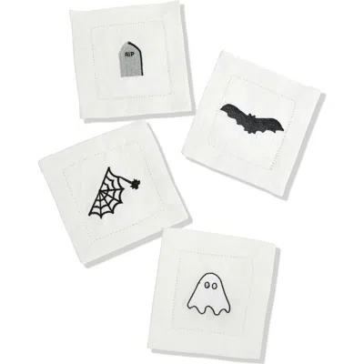 Tiramisu Set Of 4 Embroidered Coasters In Multi