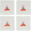 Tiramisu Set Of 4 Embroidered Coasters In White