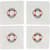 Tiramisu Set Of 4 Embroidered Coasters In White