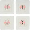 Tiramisu Set Of 4 Embroidered Coasters In White