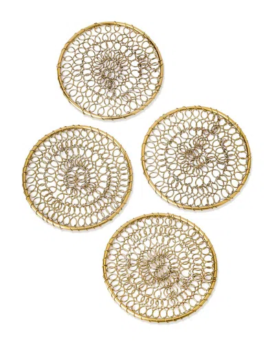 Tiramisu Set Of 4 Eternity Infinite Loop Coasters In Gold