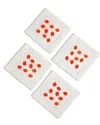 Tiramisu Set Of 4 Fall Foliage Cocktail Napkins In Orange