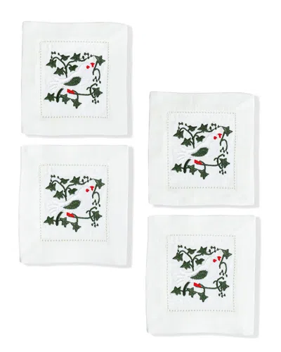 Tiramisu Set Of 4 Festive Dove Cocktail Napkins In Green