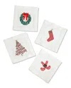 Tiramisu Set Of 4 Festive Joy Cocktail Napkins In Green