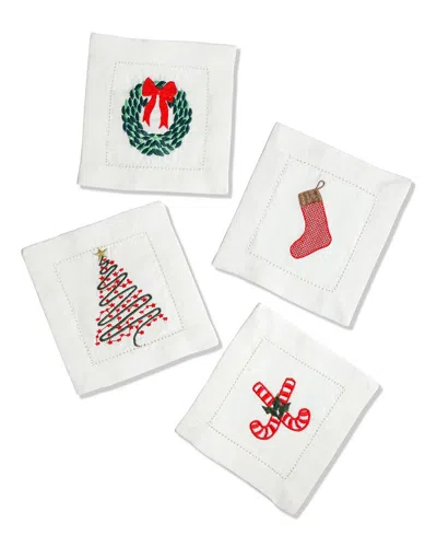 Tiramisu Set Of 4 Festive Joy Cocktail Napkins In Green