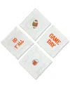 Tiramisu Set Of 4 Football Fever Cocktail Napkins In Orange