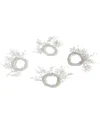 Tiramisu Set Of 4 Frosted Briar Napkin Rings In Metallic
