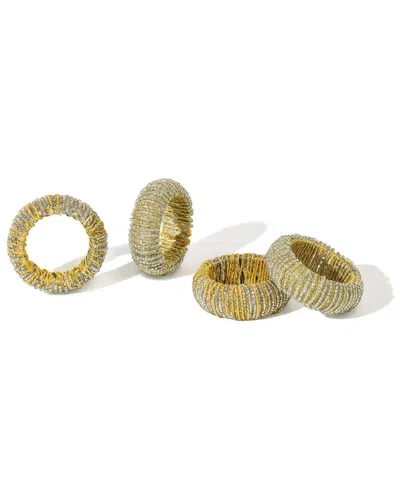 Tiramisu Set Of 4 Gilded Halo Napkin Rings In Neutral